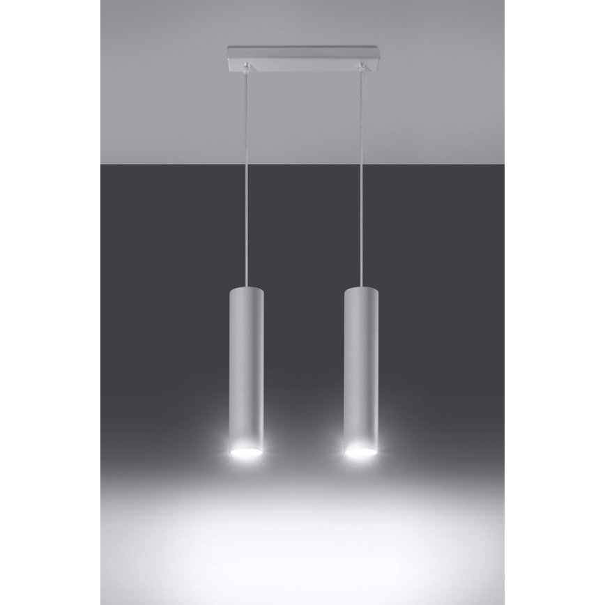 Lámpara colgante LAGOS 2 2xGU10/10W/230V blanco