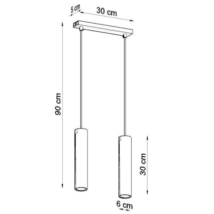 Lámpara colgante LAGOS 2 2xGU10/10W/230V blanco