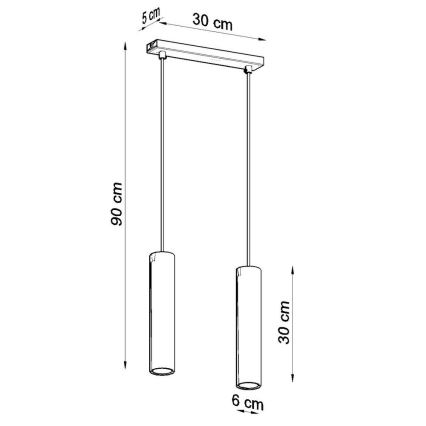 Lámpara colgante LAGOS 2 2xGU10/10W/230V negro