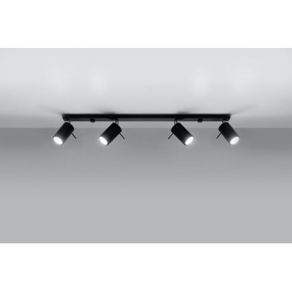 Foco RING 4L 4xGU10/10W/230V negro