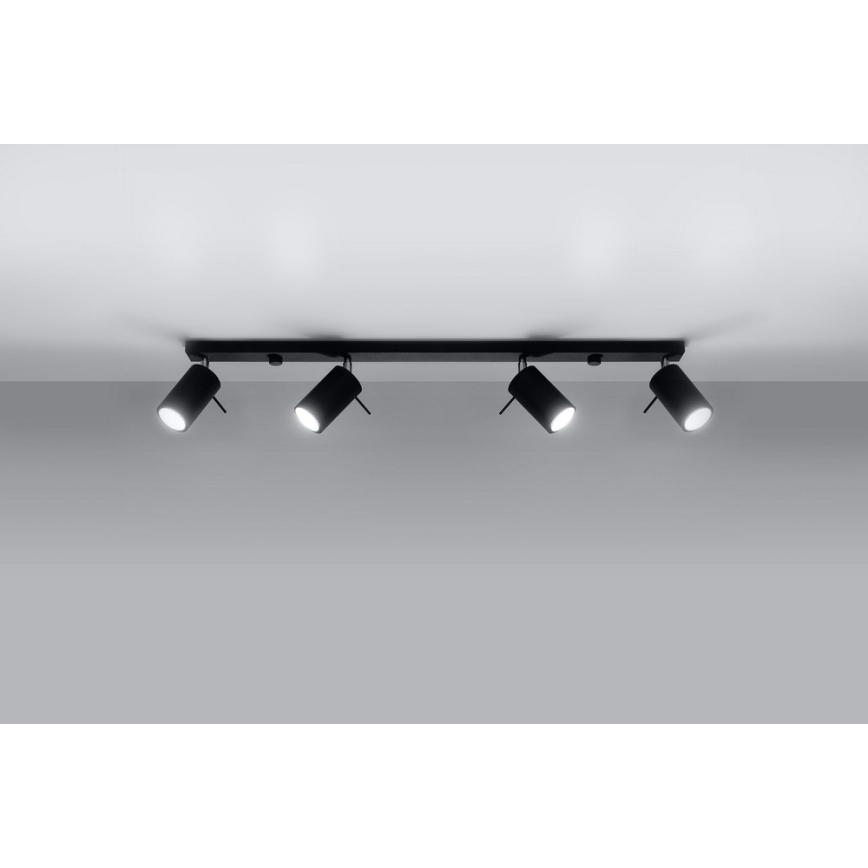Foco RING 4L 4xGU10/10W/230V negro