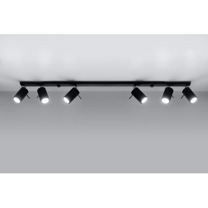 Foco RING 6L 6xGU10/10W/230V negro