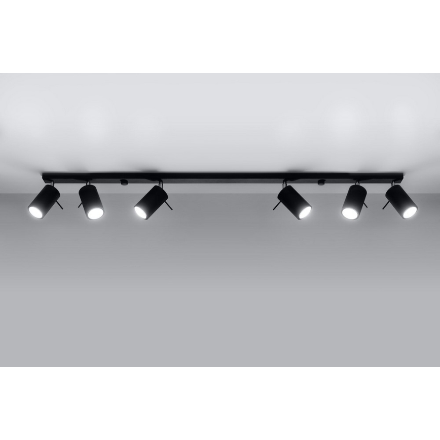 Foco RING 6L 6xGU10/10W/230V negro