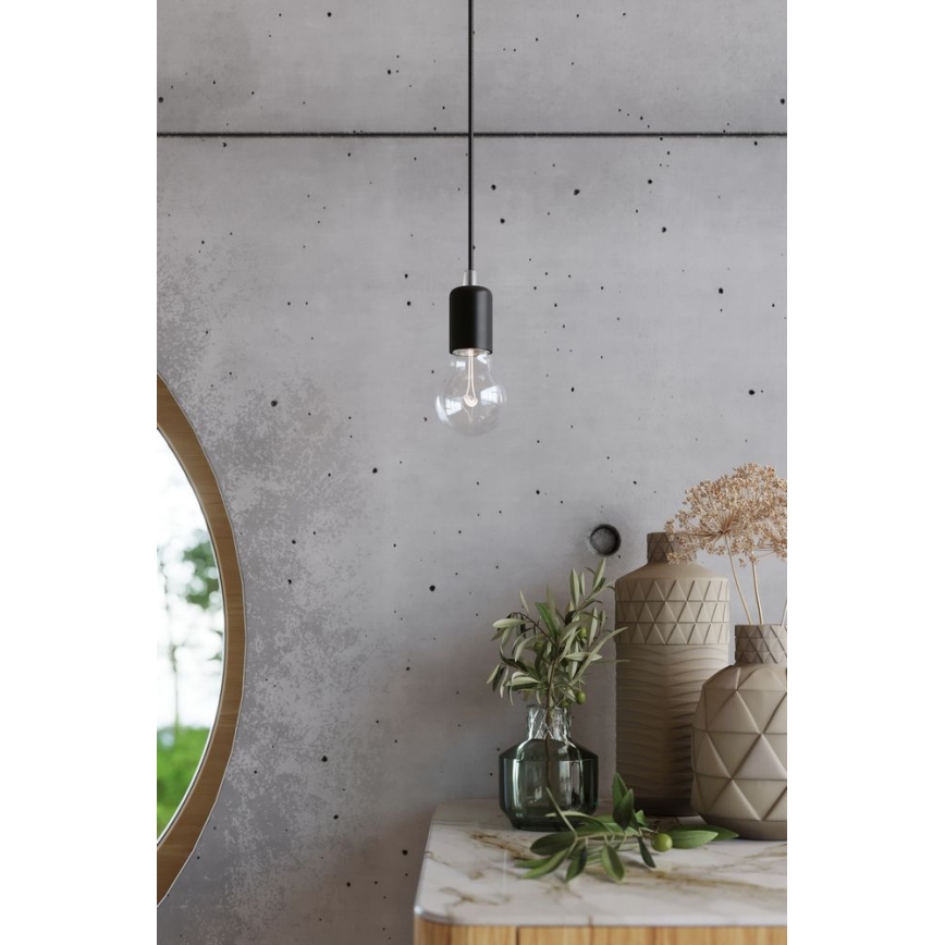 Lámpara colgante EDISON 7 7xE27/60W/230V araña negro