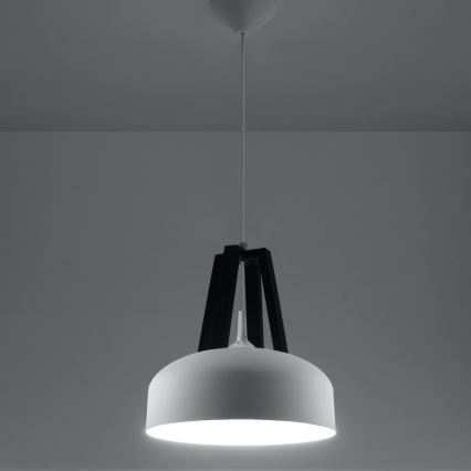 Lámpara colgante CASCO 1xE27/60W/230V diá. 30 cm abedul/haya