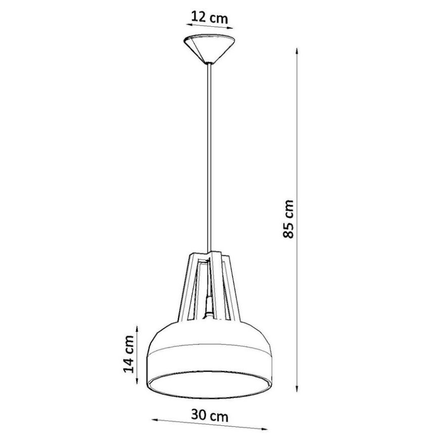 Lámpara colgante CASCO 1xE27/60W/230V diá. 30 cm abedul/haya