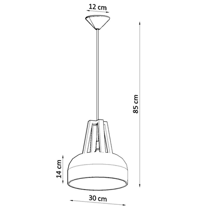 Lámpara colgante CASCO 1xE27/60W/230V diá. 30 cm abedul