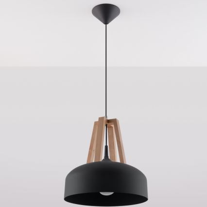 Lámpara colgante CASCO 1xE27/60W/230V diá. 30 cm abedul