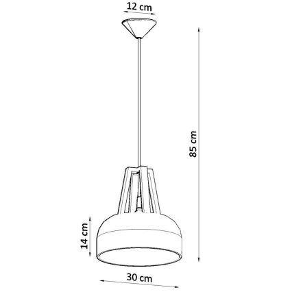Lámpara colgante CASCO 1xE27/60W/230V diá. 30 cm abedul