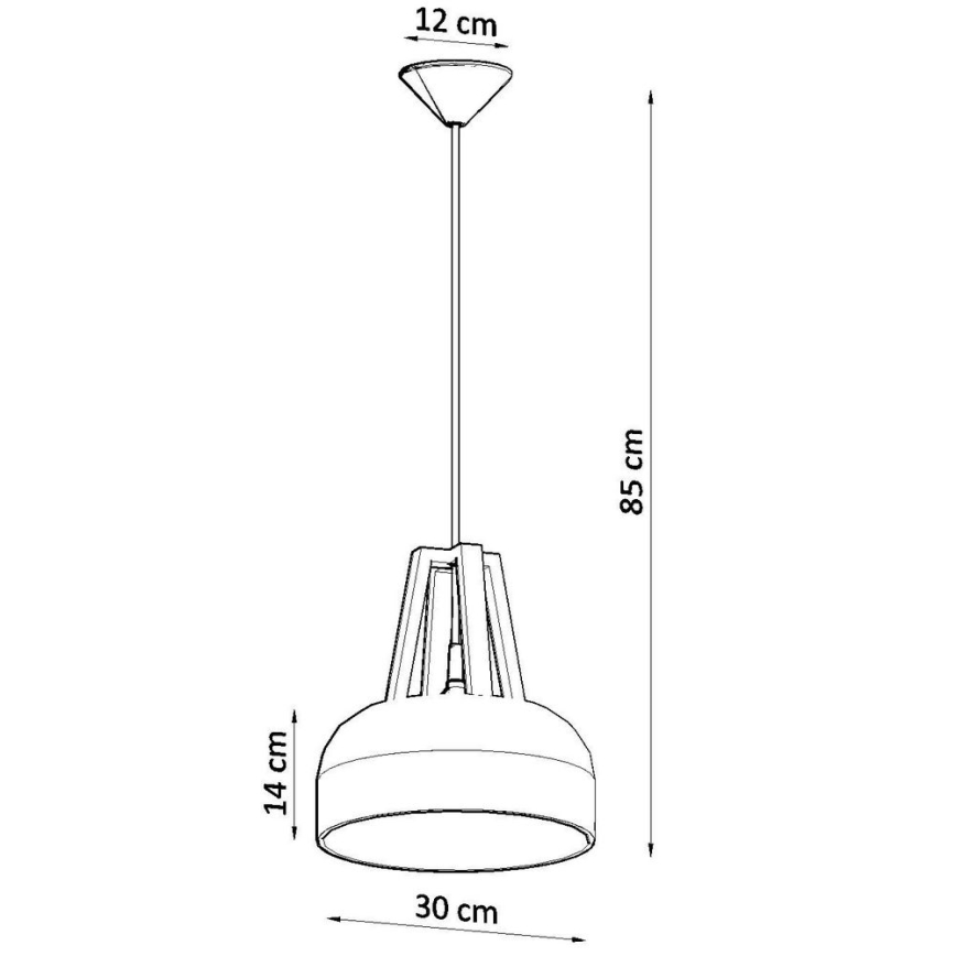 Lámpara colgante CASCO 1xE27/60W/230V diá. 30 cm abedul