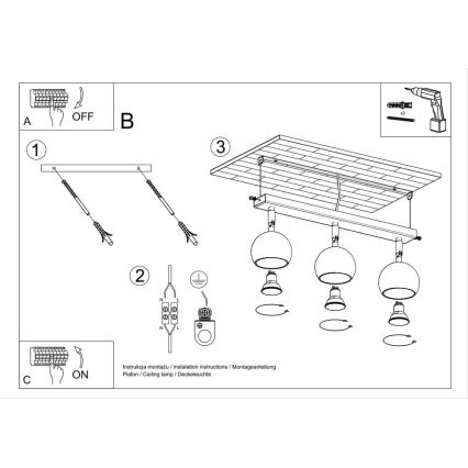 Foco de techo OCULARE 3xGU10/10W/230V