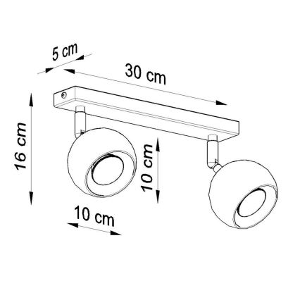Foco de techo OCULARE 2xGU10/10W/230V