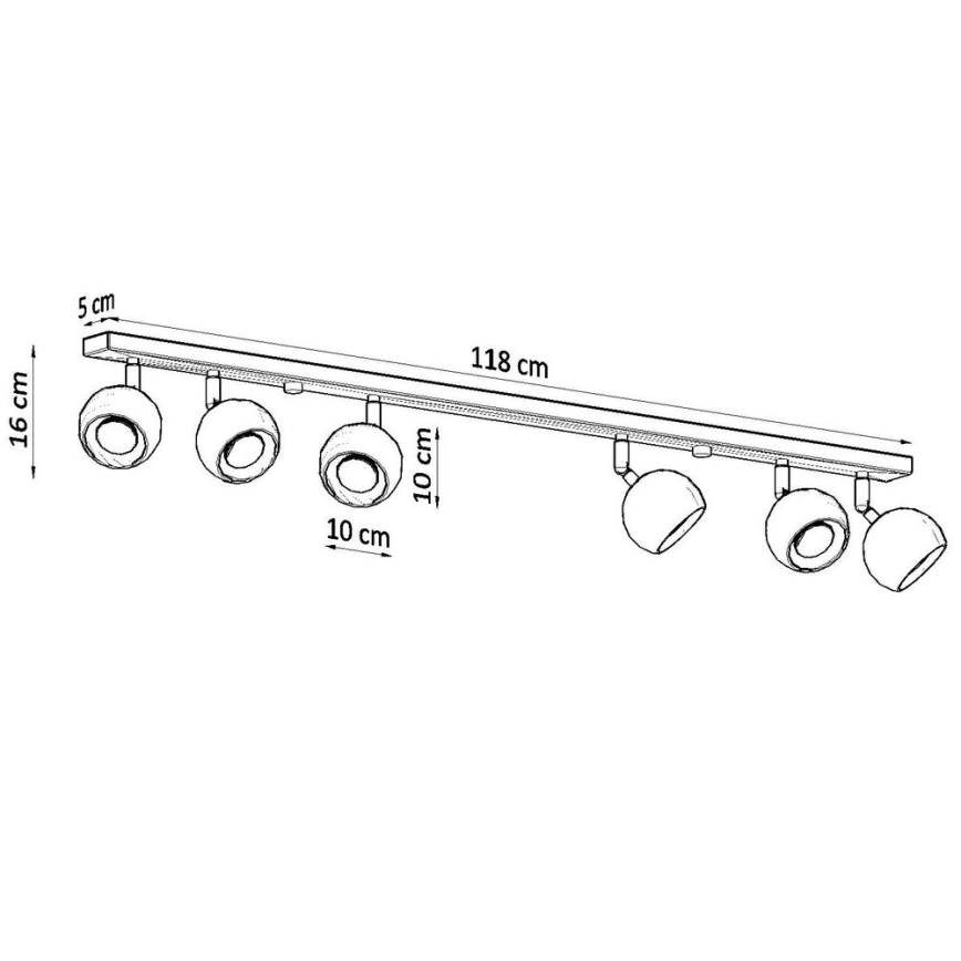 Foco de techo OCULARE 6xGU10/10W/230V