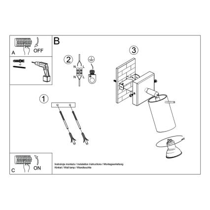 Foco de pared RING 1xGU10/10W/230V