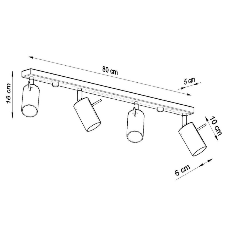 Foco de techo RING 4xGU10/10W/230V