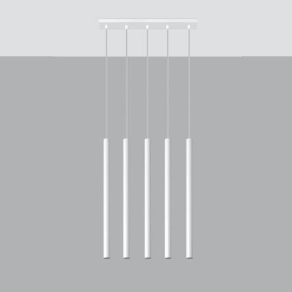 Lámpara colgante PASTELO 5xG9/8W/230V blanco