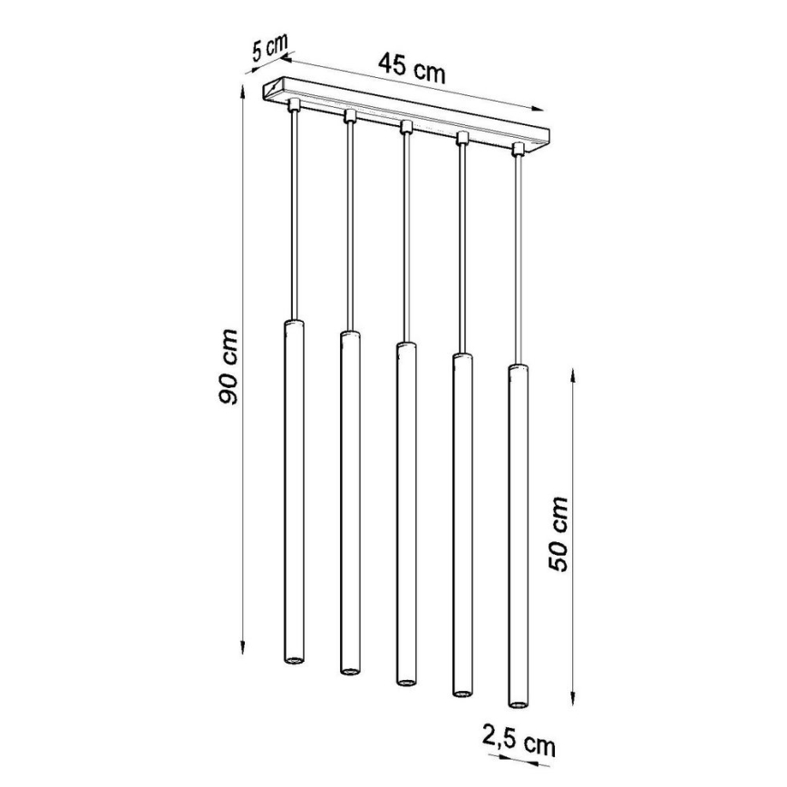 Lámpara colgante PASTELO 5xG9/8W/230V blanco