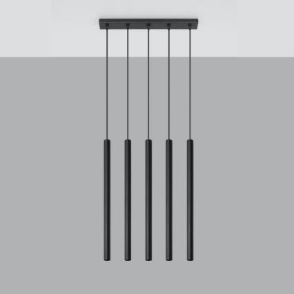 Lámpara colgante PASTELO 5xG9/8W/230V negro