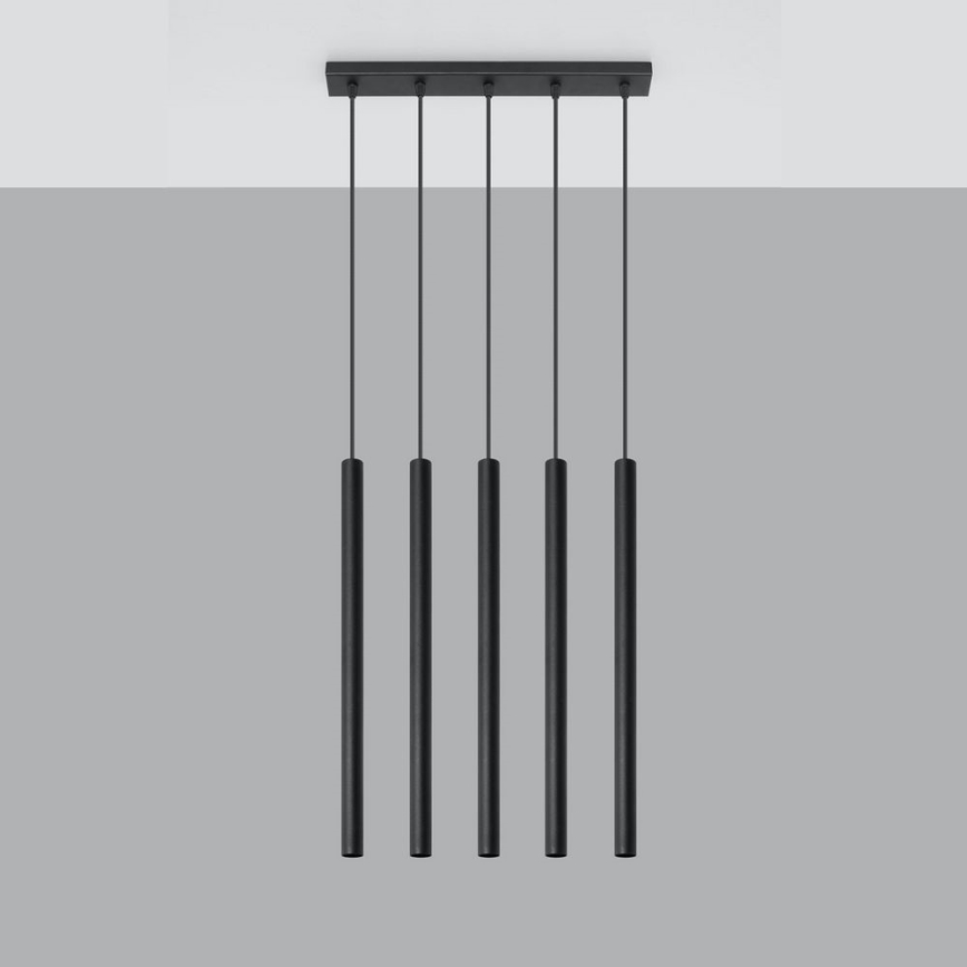 Lámpara colgante PASTELO 5xG9/8W/230V negro
