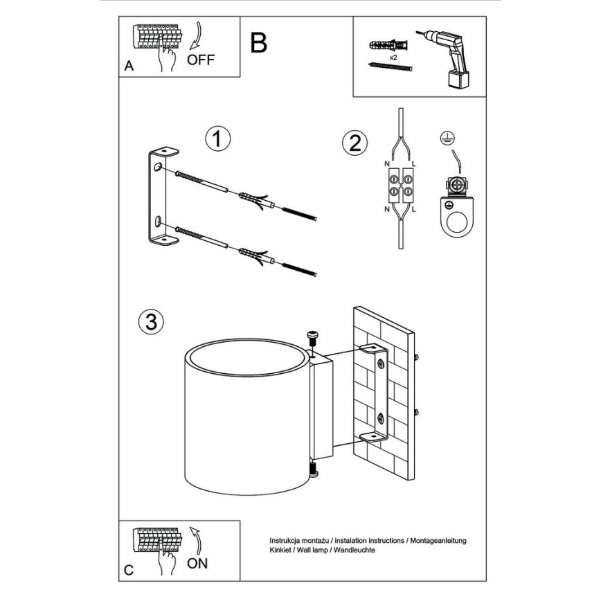 Foco de pared ORBIS 1xG9/40W/230V concreto
