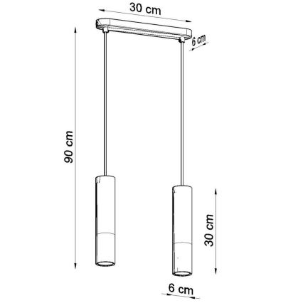 Lámpara colgante PABLO 2xGU10/40W/230V blanco/haya