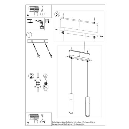 Lámpara colgante PABLO 2xGU10/40W/230V negro/haya