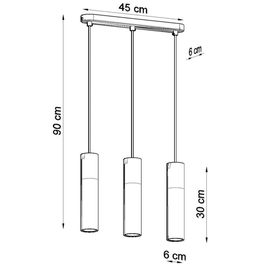 Lámpara colgante PABLO 3xGU10/40W/230V negro/haya