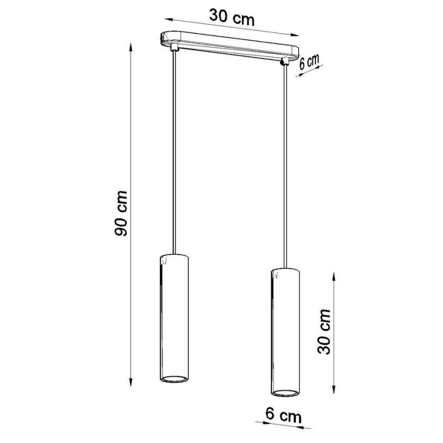 Lámpara colgante LINO 2xGU10/40W/230V haya