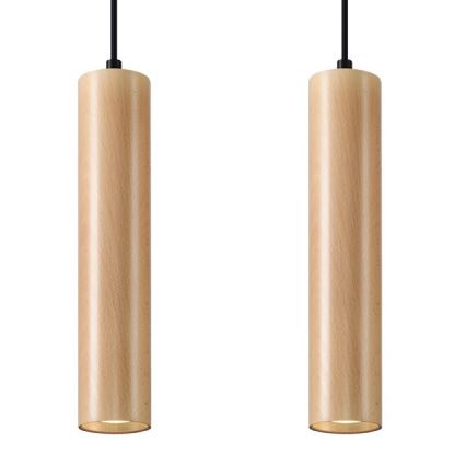 Lámpara colgante LINO 2xGU10/40W/230V haya