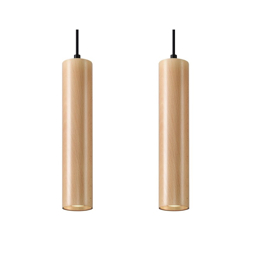 Lámpara colgante LINO 2xGU10/40W/230V haya