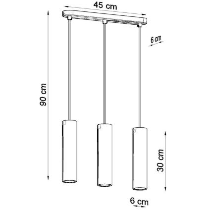 Lámpara colgante LINO 3xGU10/40W/230V haya