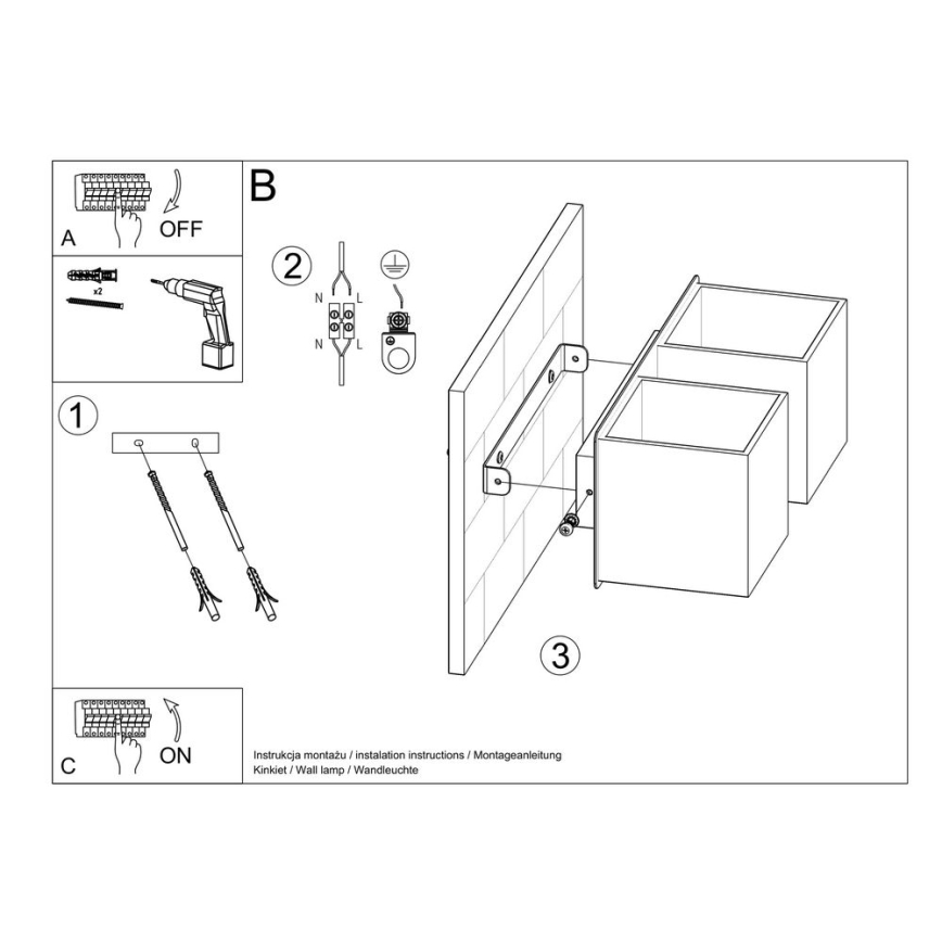 Foco de pared QUAD 2xG9/40W/230V gris