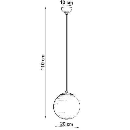 Lámpara colgante TOYA 1xE27/60W/230V diámetro 20 cm