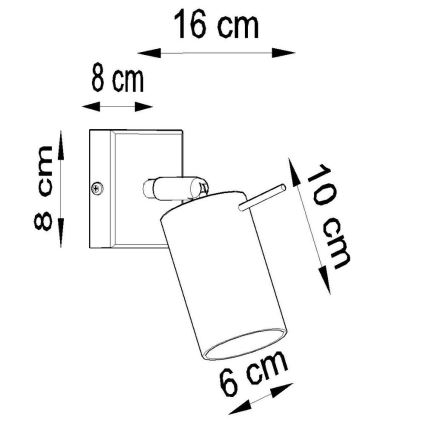 Foco de pared RING 1xGU10/10W/230V
