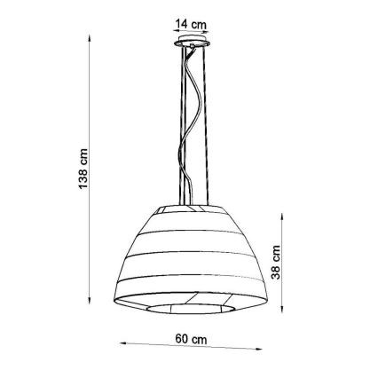 Lámpara colgante BELLA 3xE27/60W/230V diámetro 60 cm blanco