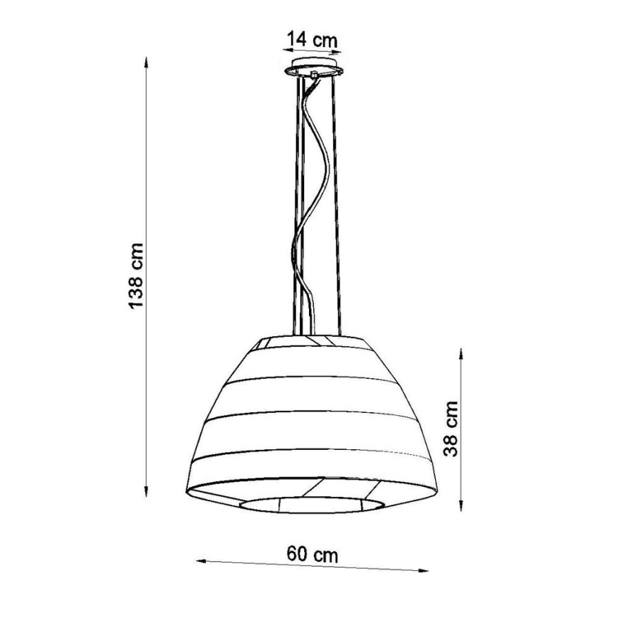 Lámpara colgante BELLA 3xE27/60W/230V diámetro 60 cm blanco