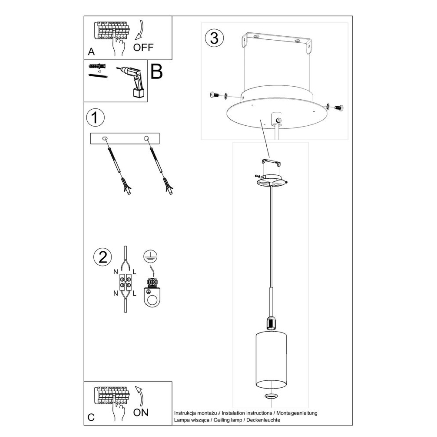 Lámpara colgante OTTO 1xE27/60W/230V diámetro 15 cm negro