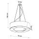 Lámpara colgante SATURNO SLIM 6xE27/60W/230V diámetro 70 cm negro