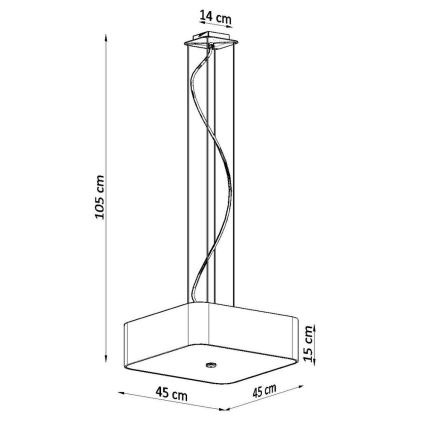 Lámpara colgante LOKKO 5xE27/60W/230V 45 cm negro