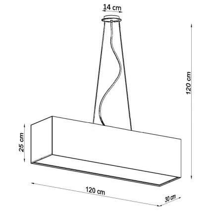 Lámpara colgante SANTA 5xE27/60W/230V 120 cm blanco