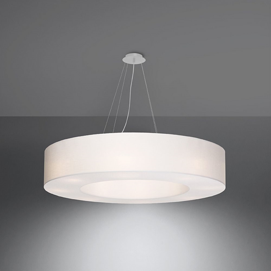 Lámpara colgante SATURNO 8xE27/60W/230V diámetro 90 cm blanco