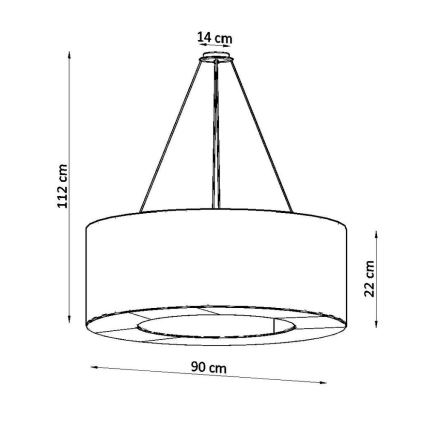 Lámpara colgante SATURNO 8xE27/60W/230V diámetro 90 cm blanco