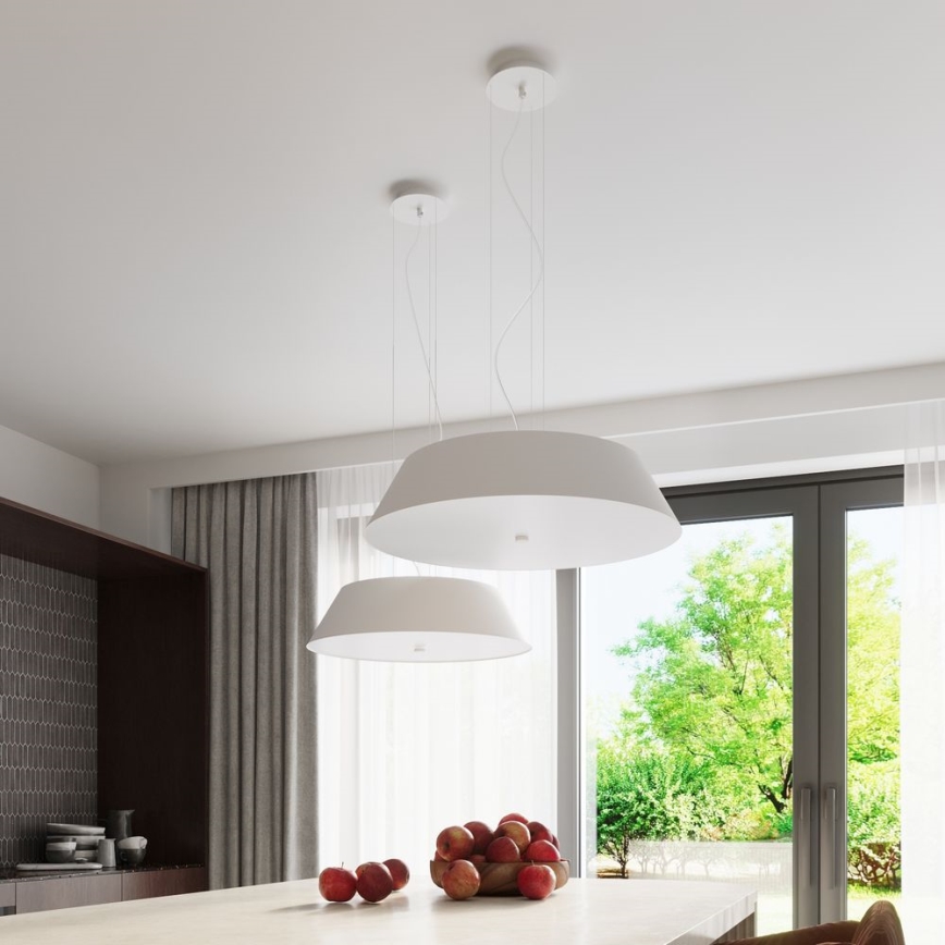 Lámpara colgante VEGA 5xE27/60W/230V diámetro 70 cm blanco
