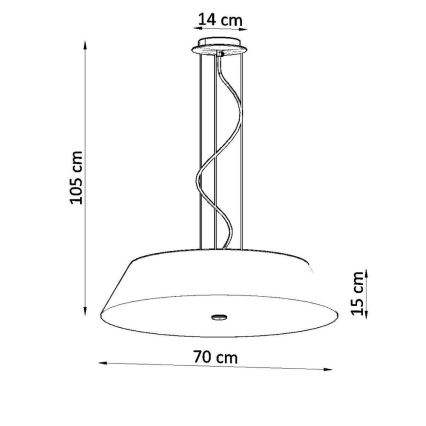 Lámpara colgante VEGA 5xE27/60W/230V diámetro 70 cm blanco