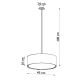 Lámpara colgante ROLLO 3xE27/60W/230V diámetro 45 cm blanco
