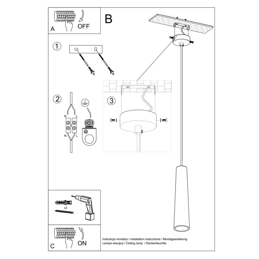 Lámpara colgante ELECTRA 1xGU10/40W/230V
