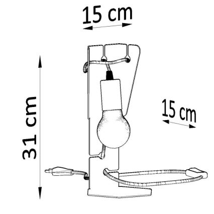 Lámpara de mesa ARBY 1xE27/60W/230V negro