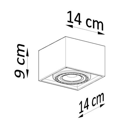 Plafón QUATRO AR111 1xGU10/40W/230V concreto