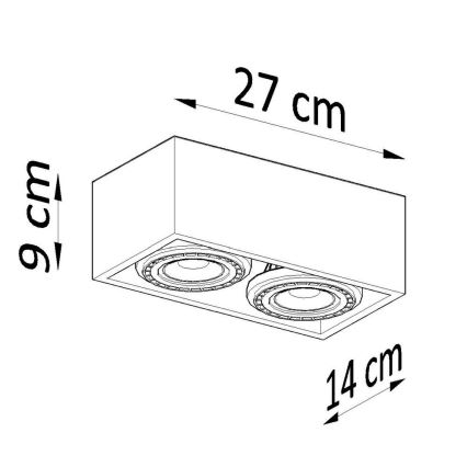 Plafón QUATRO AR111 2xGU10/40W/230V concreto