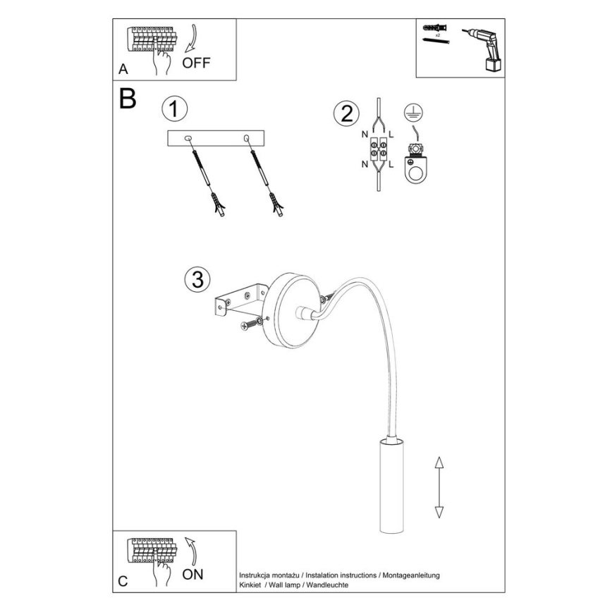 Lámpara pequeña flexible AXIL 1xG9/12W/230V negro